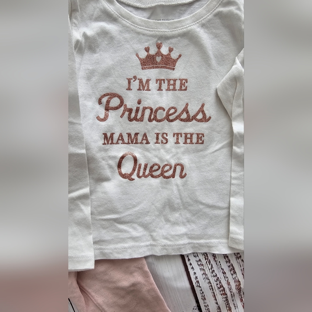 The Children's Place White and Glitter Crown Top And Bottom Set - Picture 2 of 5